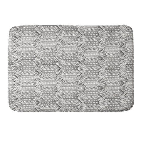 Little Arrow Design Co hexagon boho tile in charcoal Memory Foam Bath Mat