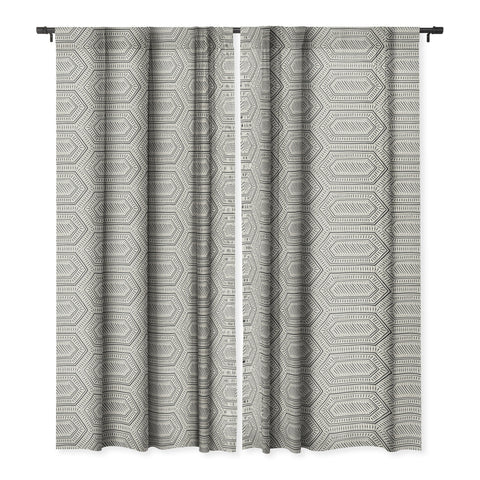Little Arrow Design Co hexagon boho tile in charcoal Blackout Window Curtain