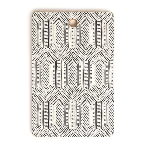 Little Arrow Design Co hexagon boho tile in charcoal Cutting Board Rectangle