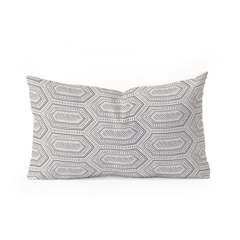 Little Arrow Design Co hexagon boho tile in charcoal Oblong Throw Pillow