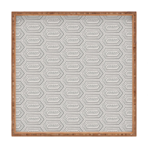 Little Arrow Design Co hexagon boho tile in charcoal Square Tray