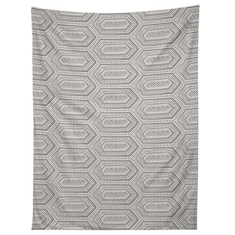 Little Arrow Design Co hexagon boho tile in charcoal Tapestry