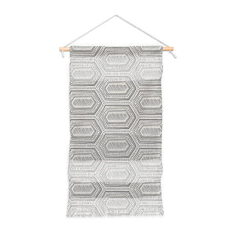 Little Arrow Design Co hexagon boho tile in charcoal Wall Hanging Portrait