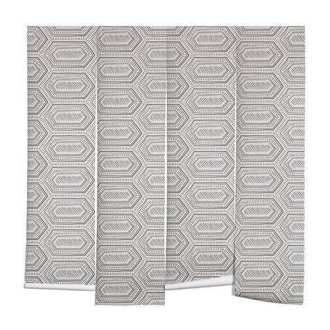 Little Arrow Design Co hexagon boho tile in charcoal Wall Mural