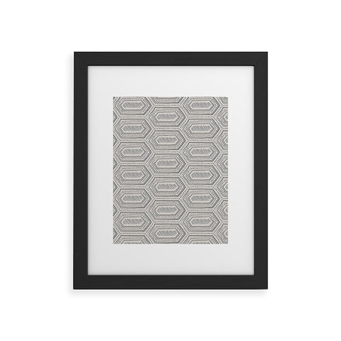 Little Arrow Design Co hexagon boho tile in charcoal Framed Art Print