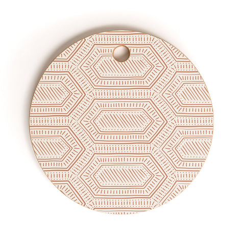 Little Arrow Design Co hexagon boho tile terracotta Cutting Board Round
