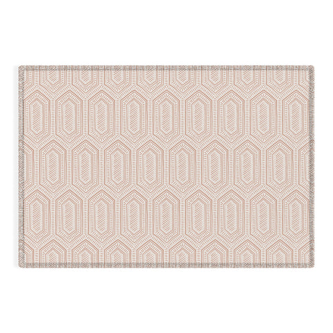 Little Arrow Design Co hexagon boho tile terracotta Outdoor Rug