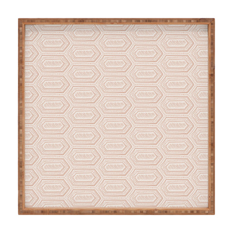 Little Arrow Design Co hexagon boho tile terracotta Square Tray