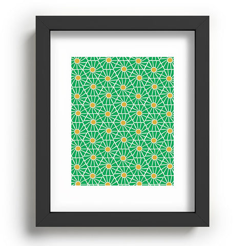 Little Arrow Design Co hexagon floral green Recessed Framing Rectangle