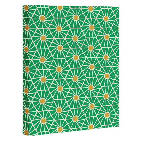 Little Arrow Design Co hexagon floral green Art Canvas