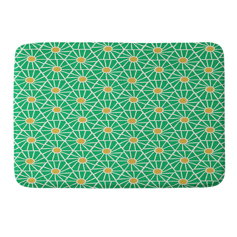 Little Arrow Design Co hexagon floral green Memory Foam Bath Mat