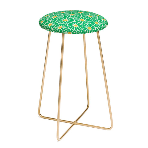Little Arrow Design Co hexagon floral green Counter Stool