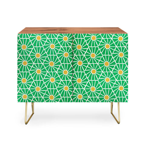 Little Arrow Design Co hexagon floral green Credenza