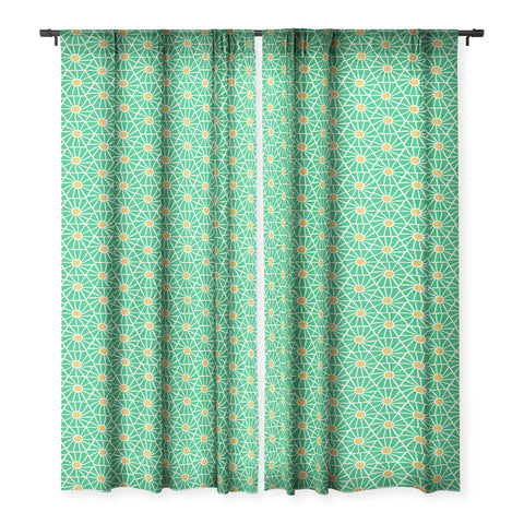 Little Arrow Design Co hexagon floral green Sheer Non Repeat