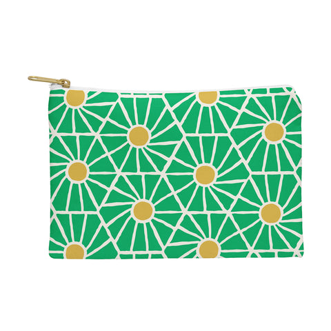 Little Arrow Design Co hexagon floral green Pouch