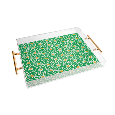 Little Arrow Design Co hexagon floral green Acrylic Tray