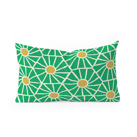 Little Arrow Design Co hexagon floral green Oblong Throw Pillow