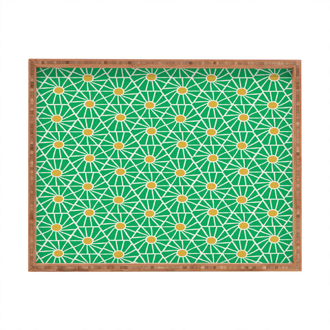 Little Arrow Design Co hexagon floral green Rectangular Tray