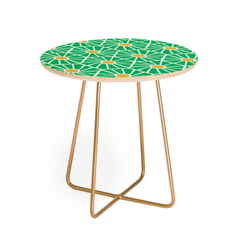 Little Arrow Design Co hexagon floral green Round Side Table