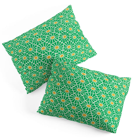 Little Arrow Design Co hexagon floral green Pillow Shams