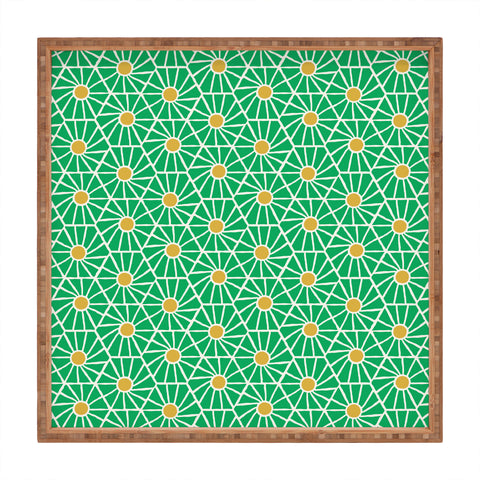 Little Arrow Design Co hexagon floral green Square Tray