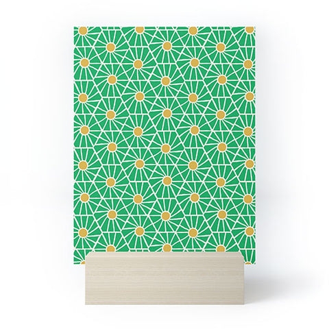 Little Arrow Design Co hexagon floral green Mini Art Print
