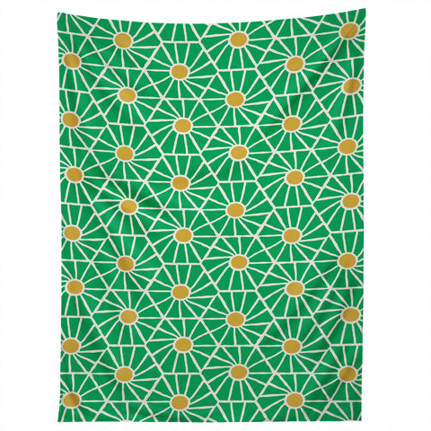 Little Arrow Design Co hexagon floral green Tapestry
