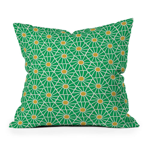 Little Arrow Design Co hexagon floral green Throw Pillow