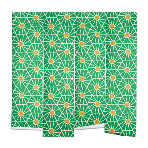 Little Arrow Design Co hexagon floral green Wall Mural