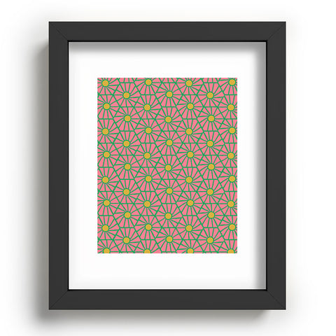 Little Arrow Design Co hexagon floral pink Recessed Framing Rectangle