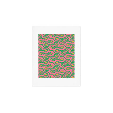 Little Arrow Design Co hexagon floral pink Art Print