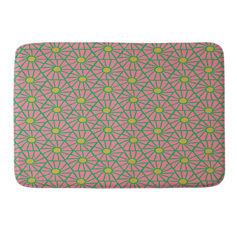 Little Arrow Design Co hexagon floral pink Memory Foam Bath Mat