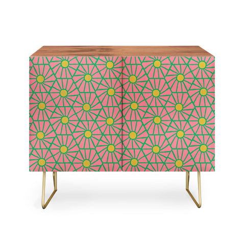 Little Arrow Design Co hexagon floral pink Credenza