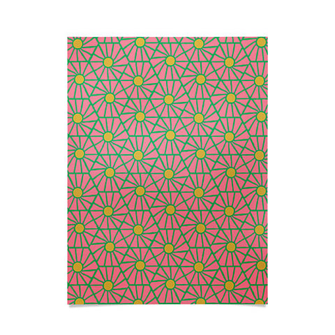 Little Arrow Design Co hexagon floral pink Poster