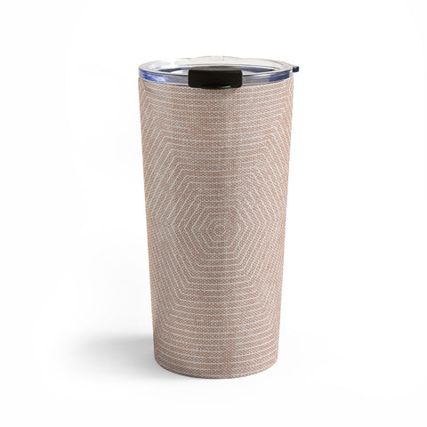 Little Arrow Design Co hexagon stripes blush Travel Mug