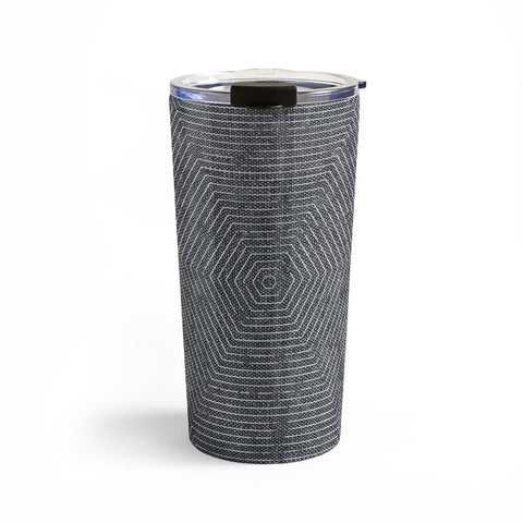 Little Arrow Design Co hexagon stripes gray Travel Mug
