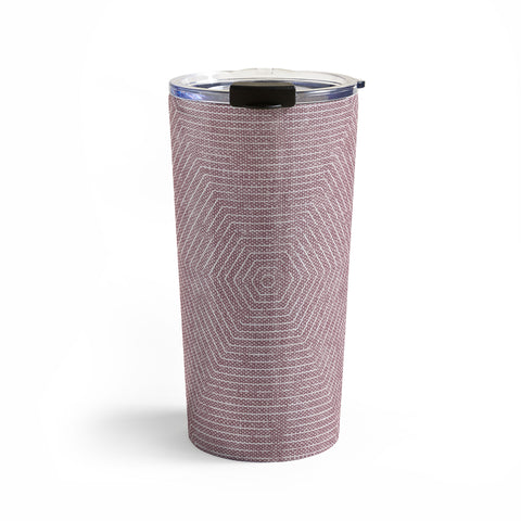 Little Arrow Design Co hexagon stripes mauve Travel Mug