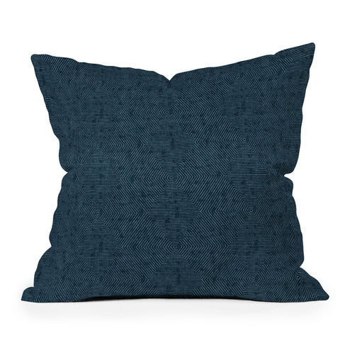 Little Arrow Design Co hexagon stripes navy Outdoor Throw Pillow