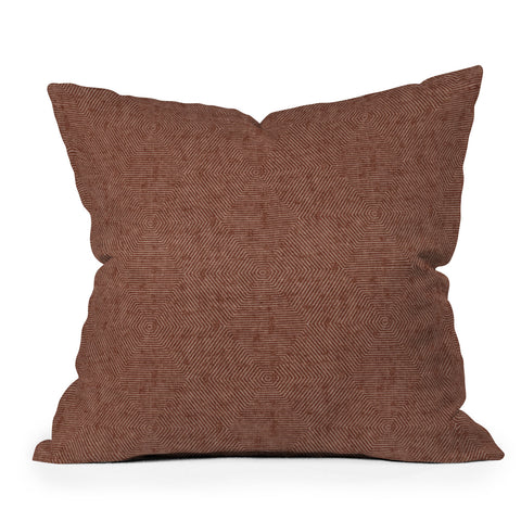 Little Arrow Design Co hexagon stripes rust Outdoor Throw Pillow