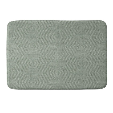 Little Arrow Design Co hexagon stripes sage Memory Foam Bath Mat