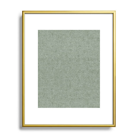 Little Arrow Design Co hexagon stripes sage Metal Framed Art Print