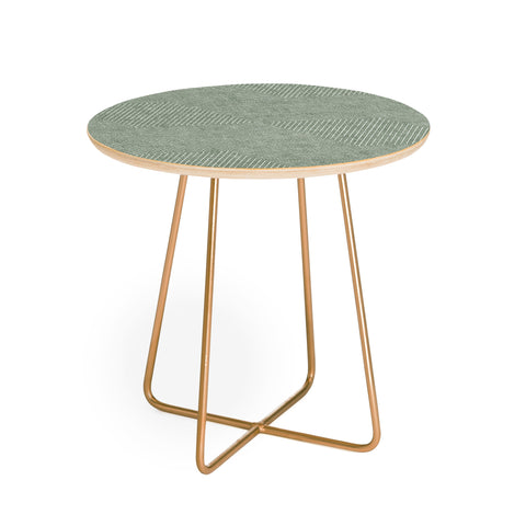 Little Arrow Design Co hexagon stripes sage Round Side Table
