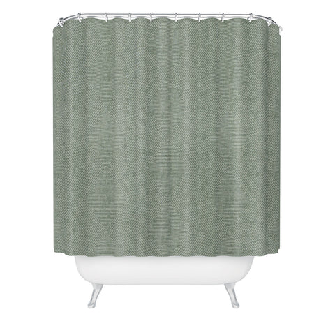 Little Arrow Design Co hexagon stripes sage Shower Curtain