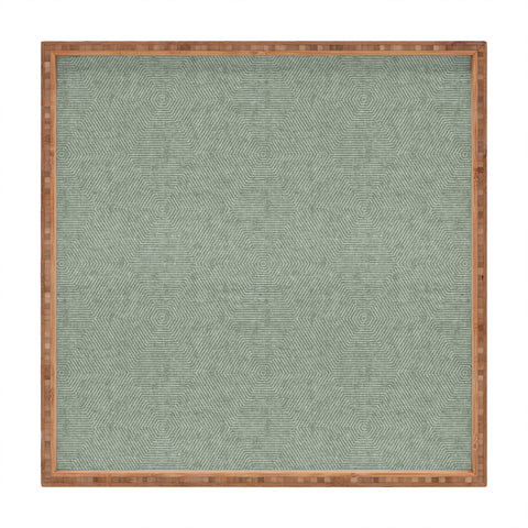 Little Arrow Design Co hexagon stripes sage Square Tray