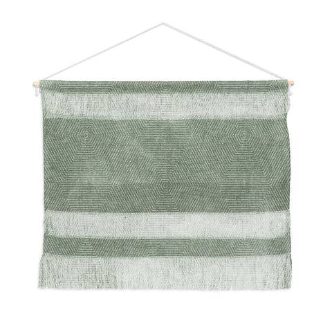 Little Arrow Design Co hexagon stripes sage Wall Hanging Landscape