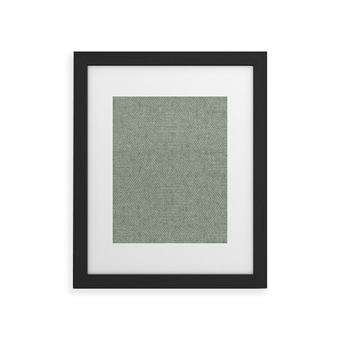 Little Arrow Design Co hexagon stripes sage Framed Art Print