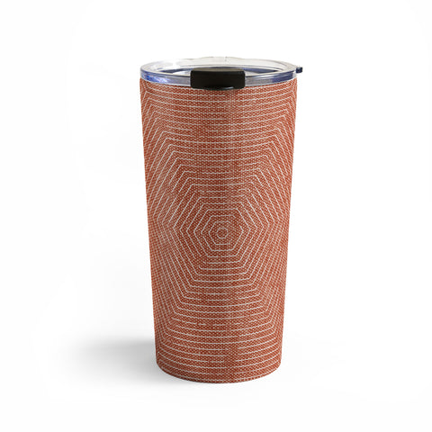 Little Arrow Design Co hexagon stripes terracotta Travel Mug