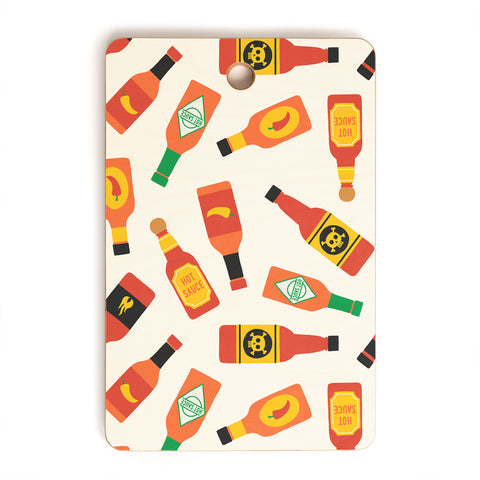 Little Arrow Design Co hot sauce bottles on cream Cutting Board Rectangle