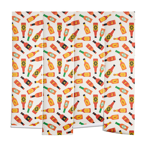 Little Arrow Design Co hot sauce bottles on cream Wall Mural