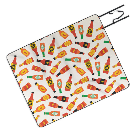 Little Arrow Design Co hot sauce bottles on cream Picnic Blanket